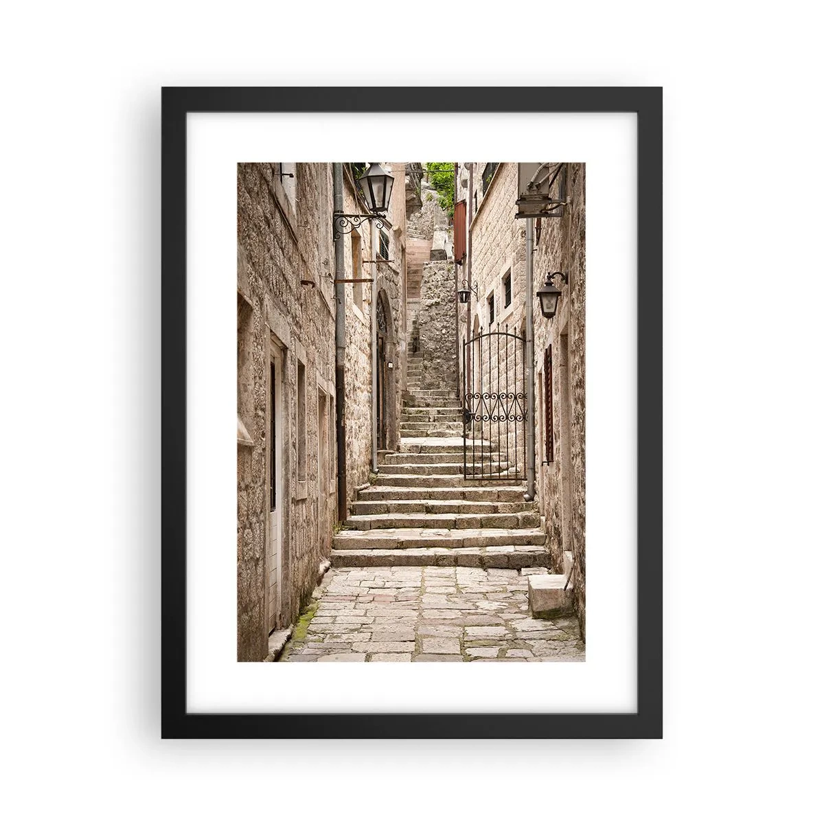Affiche dans un cadre noir - Poster - Une vieille ruelle magique - 30x40 cm