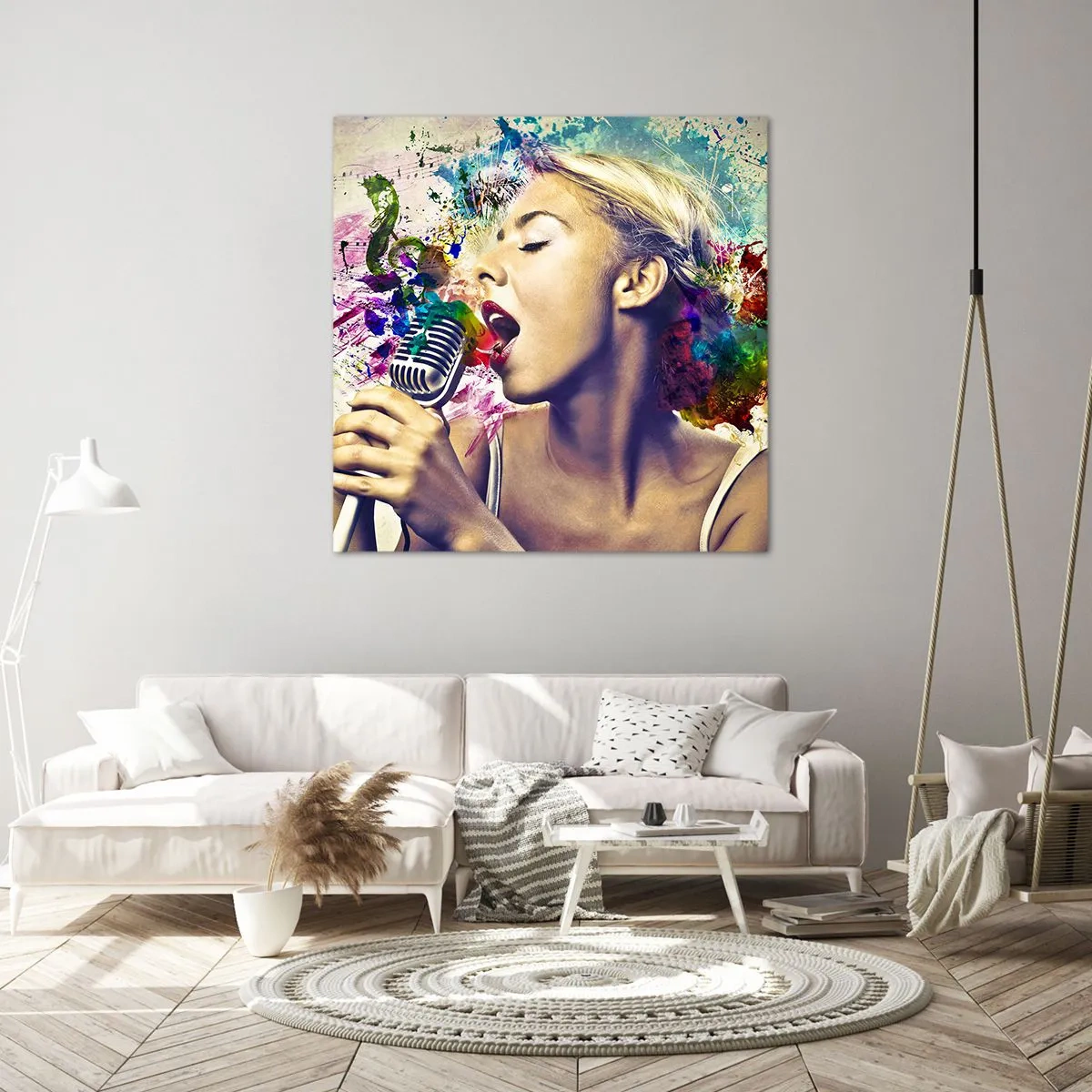 Impression sur toile - Image sur toile - Peindre le monde avec sa voix - 40x40 cm