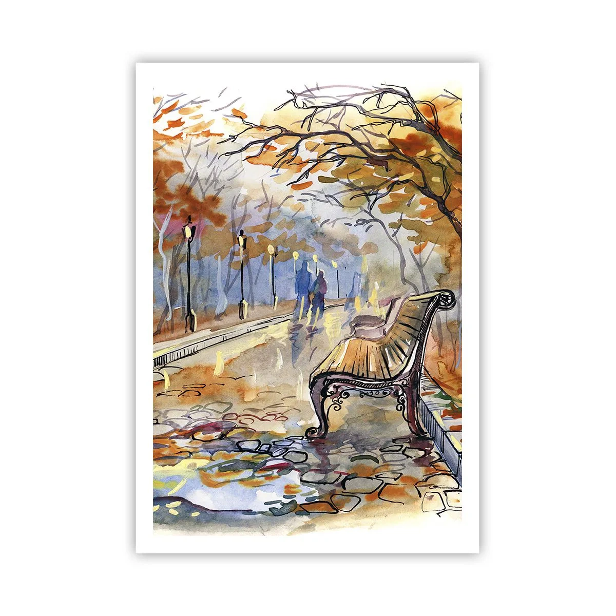 Affiche - Poster - Errer ensemble à l'automne - 70x100 cm