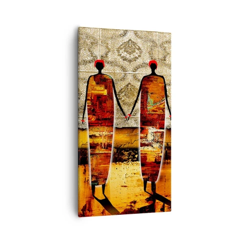 Impression sur toile - Image sur toile - Composition ethnique aux couleurs de l'Afrique - 55x100 cm