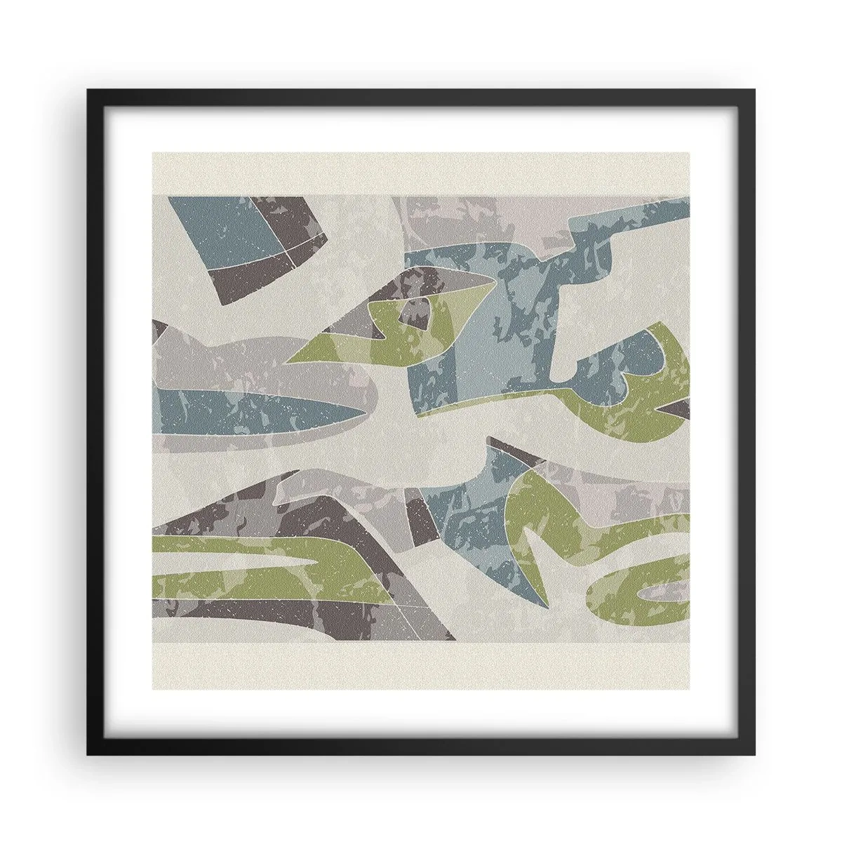 Affiche dans un cadre noir - Poster - Composition derrière la vitre - 50x50 cm