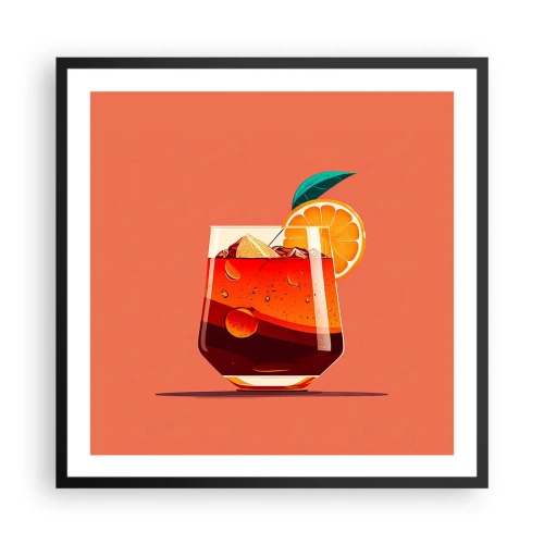 Affiche dans un cadre noir - Poster - Rafraîchissement d'été - 60x60 cm
