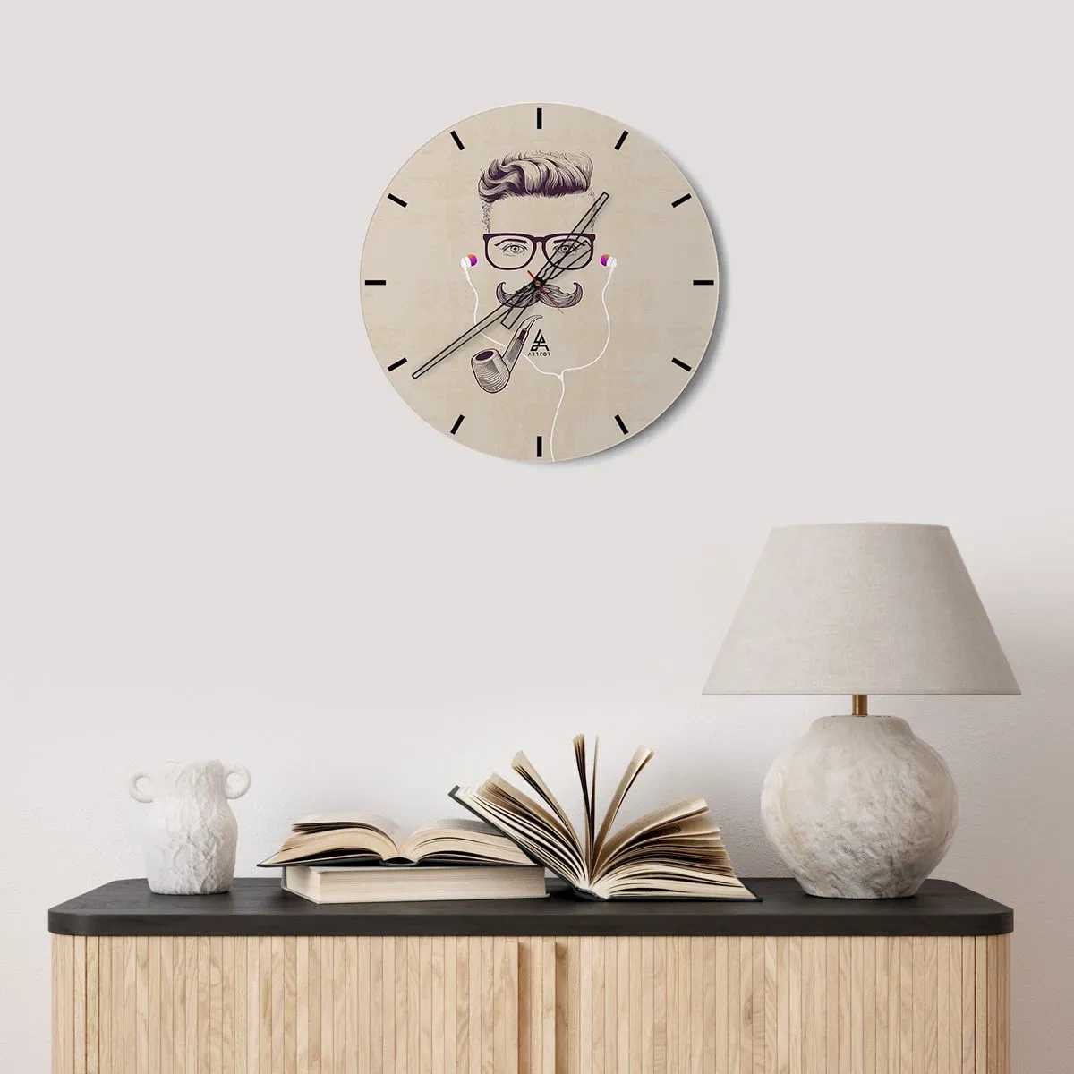 Horloge murale - Pendule murale - Un vrai homme? - 30x30 cm