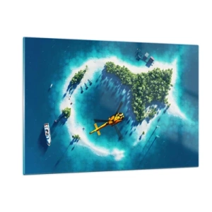 Impression sur verre - Image sur verre - Achetez-vous une île - 120x80cm - Achetez-vous une île - Décoration murale moderne pour le salon et la chambre ARTTOR
