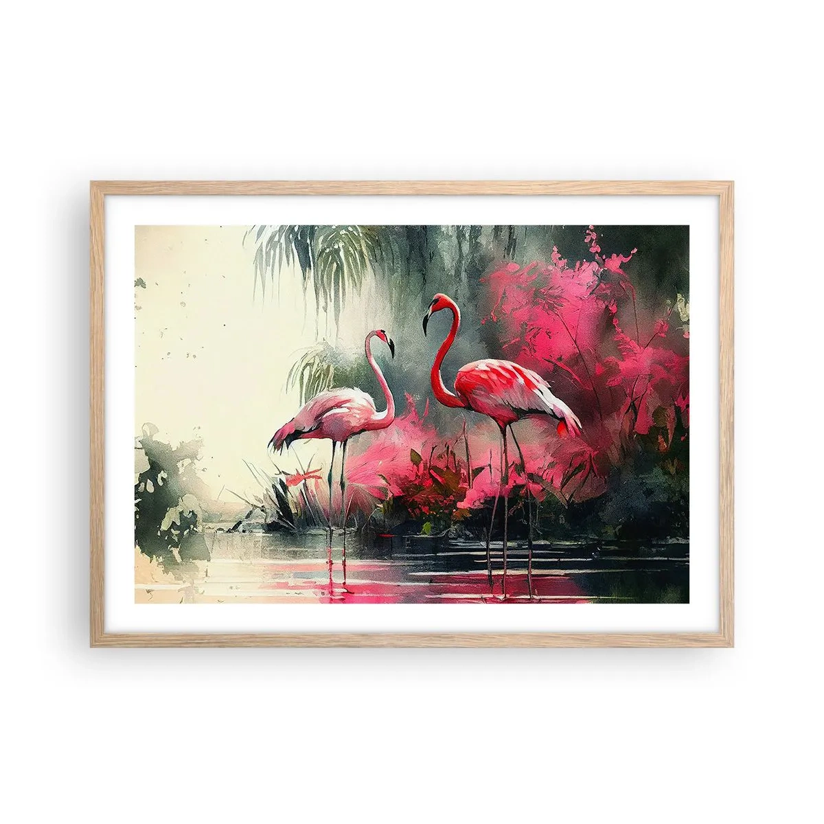 Affiche dans un chêne clair - Poster - Une leçon de grâce naturelle - 70x50 cm