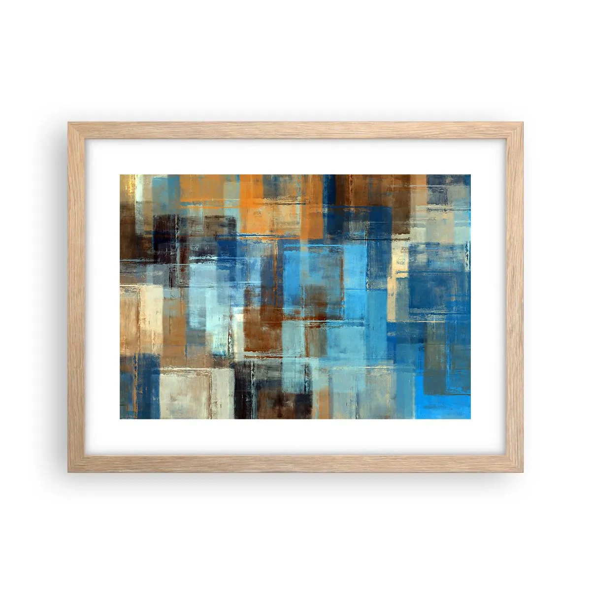 Affiche dans un chêne clair - Poster - A travers le voile bleu - 40x30 cm