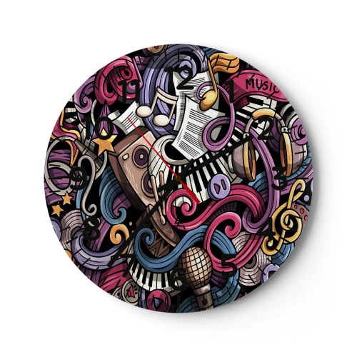 Horloge murale - Pendule murale - Mélodie compliquée - 40x40 cm