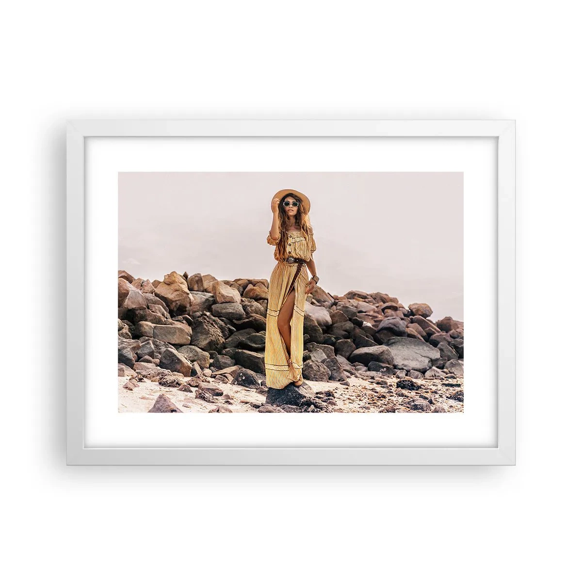 Affiche dans un cadre blanc - Poster - La magie des pierres - 40x30 cm