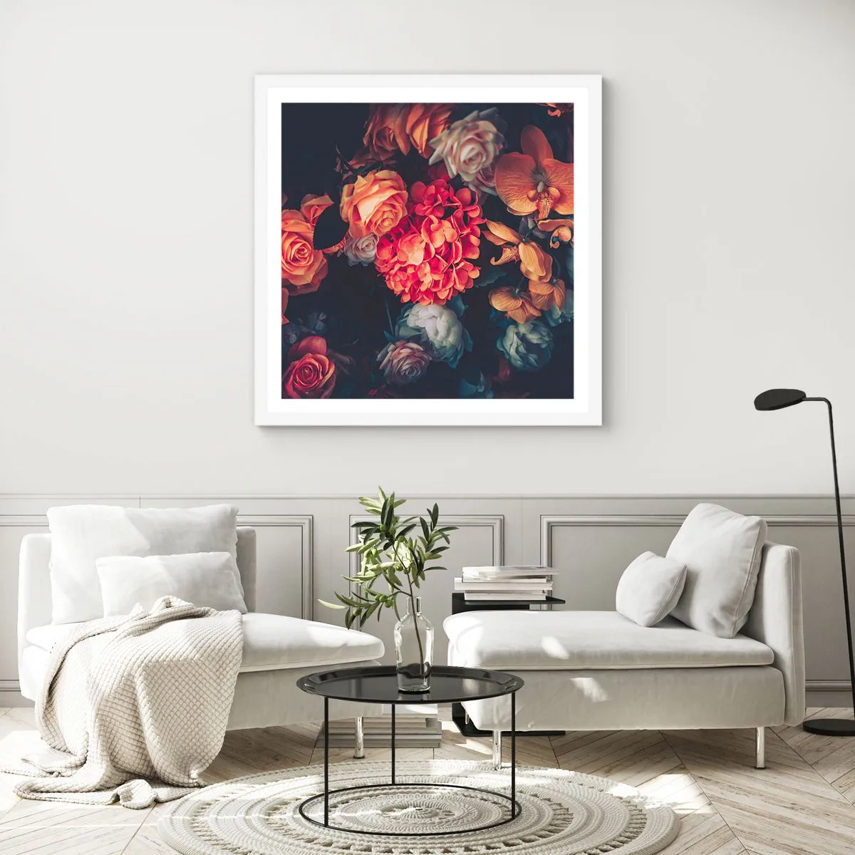 Affiche dans un cadre blanc - Poster - Comme chez les maîtres hollandais - 40x40 cm