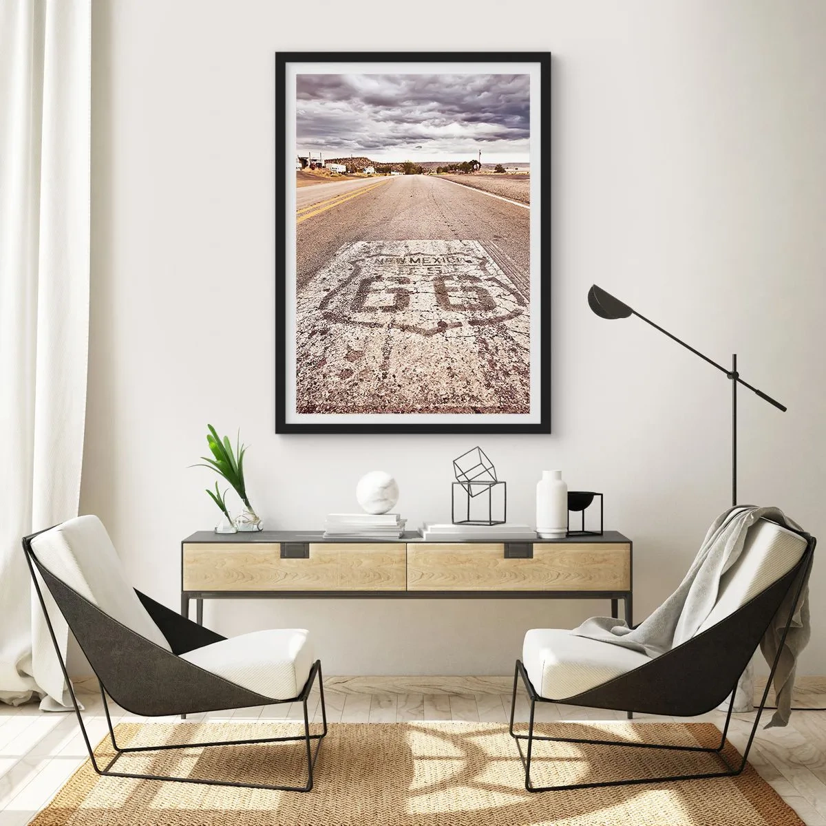 Affiche dans un cadre noir - Poster - Mother Road - une légende américaine - 30x40 cm