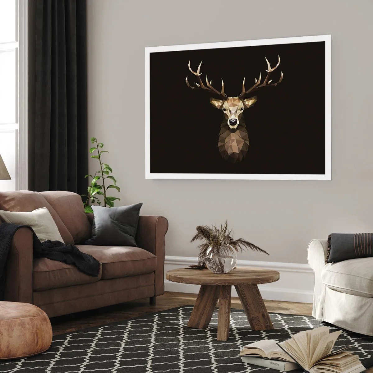 Affiche - Poster - Cerf cubique - 40x30 cm