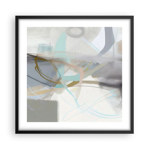 Affiche dans un cadre noir - Poster - Abstraction brumeuse - 50x50 cm