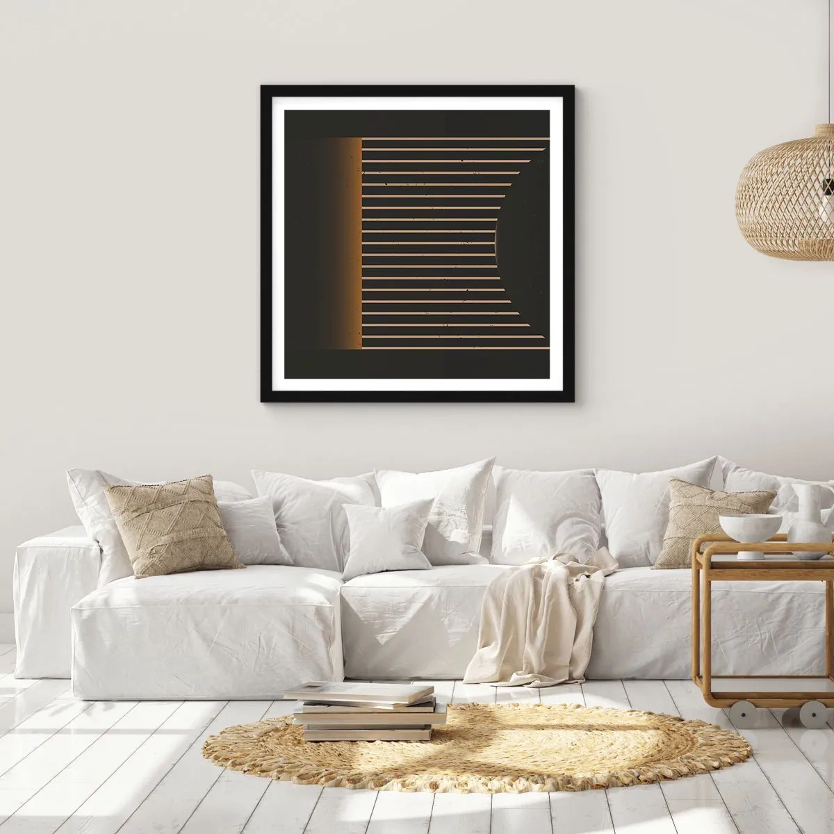 Affiche dans un cadre noir - Poster - Explorez les ténèbres - 30x30 cm