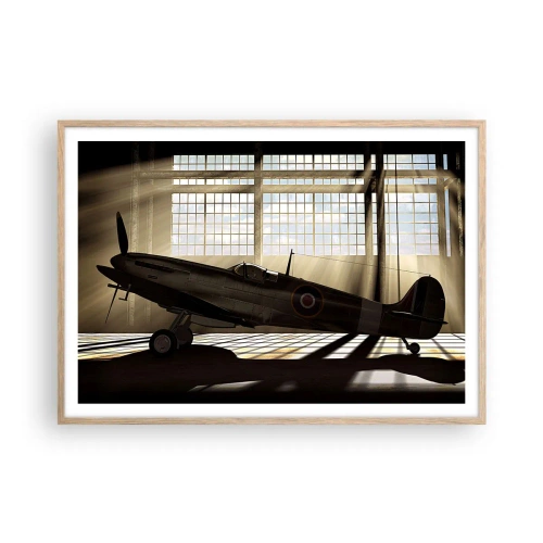 Affiche dans un chêne clair - Poster - Le repos du guerrier - 100x70 cm