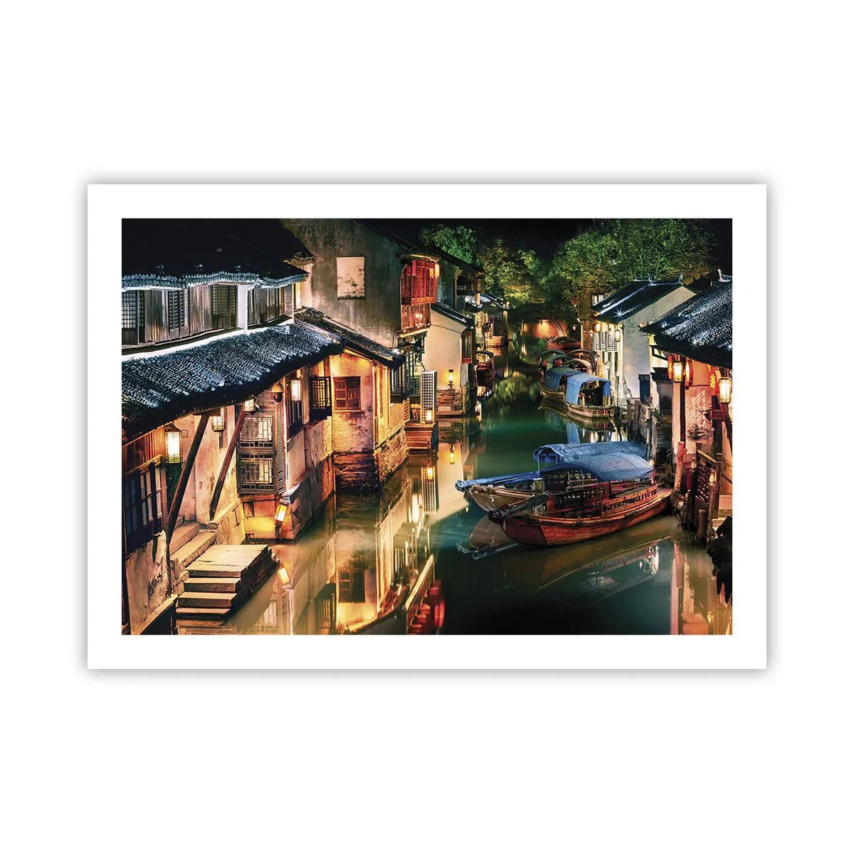 Affiche - Poster - Soirée dans une rue chinoise - 70x50 cm
