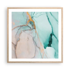 Affiche dans un chêne clair - Poster - Danse des formes et des couleurs - 60x60 cm