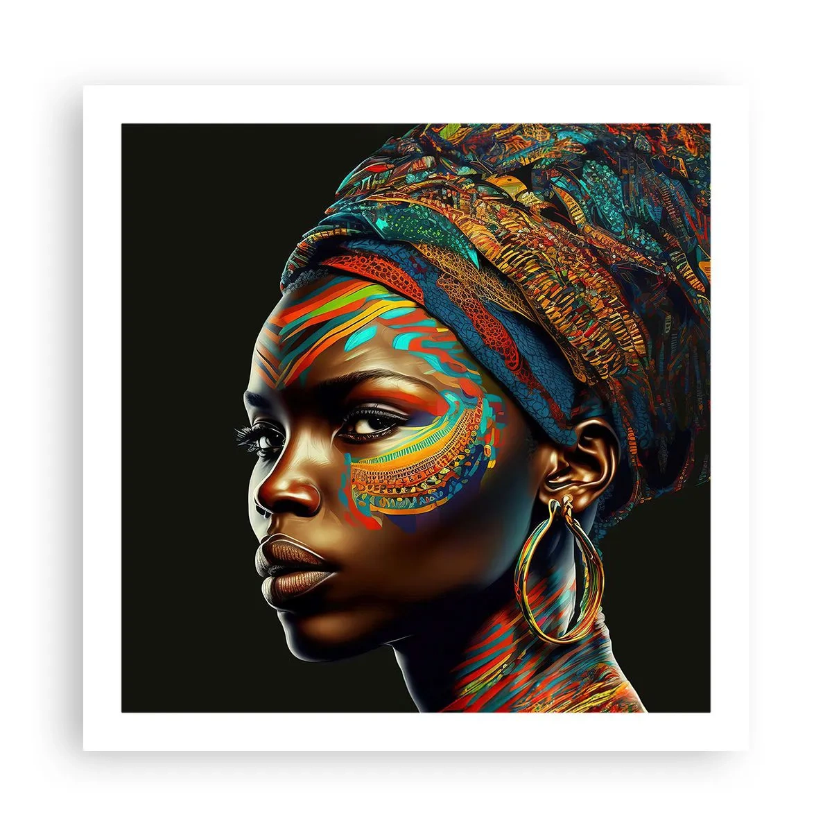 Affiche - Poster - reine africaine - 60x60 cm