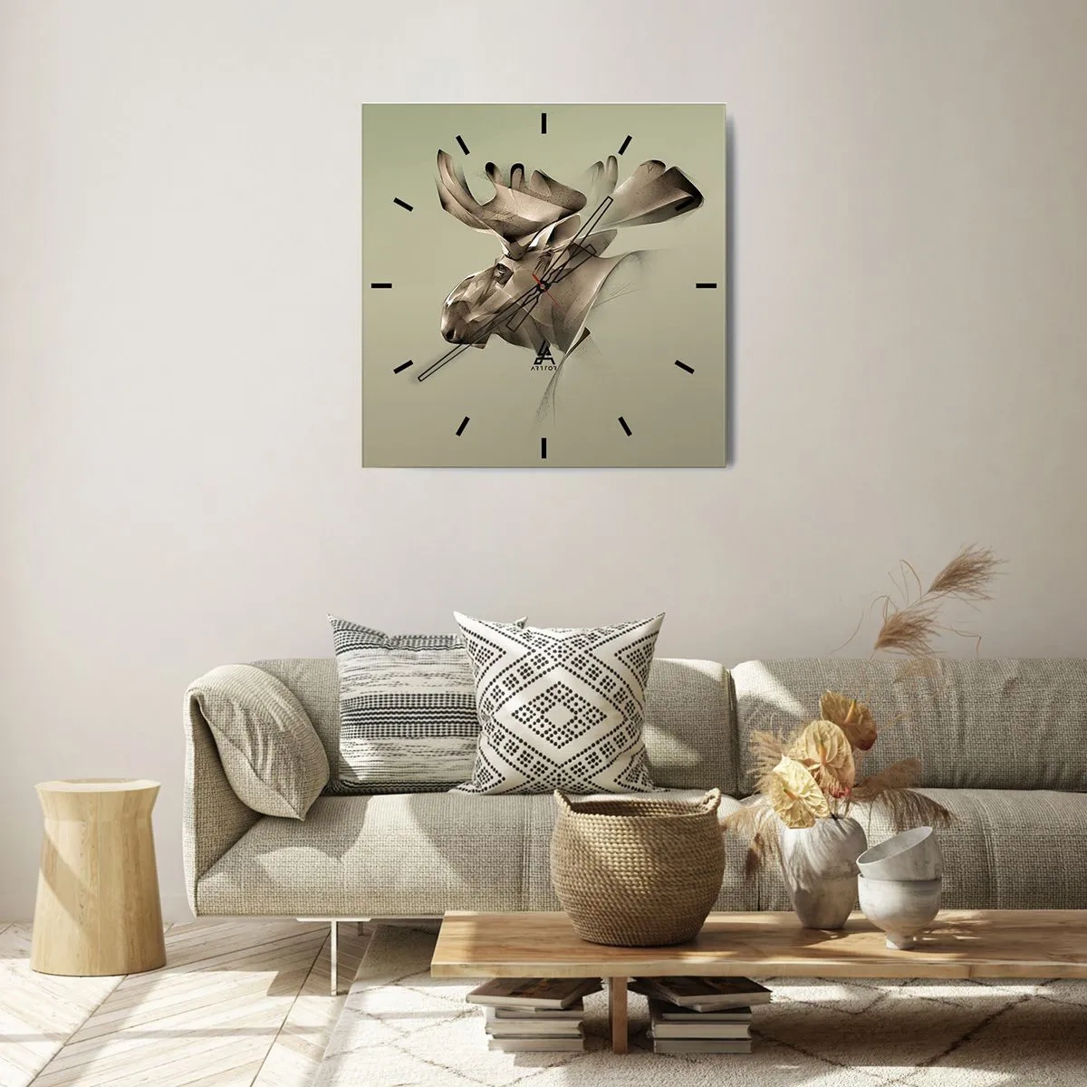 Horloge murale - Pendule murale - La douce force de la paix - 40x40 cm