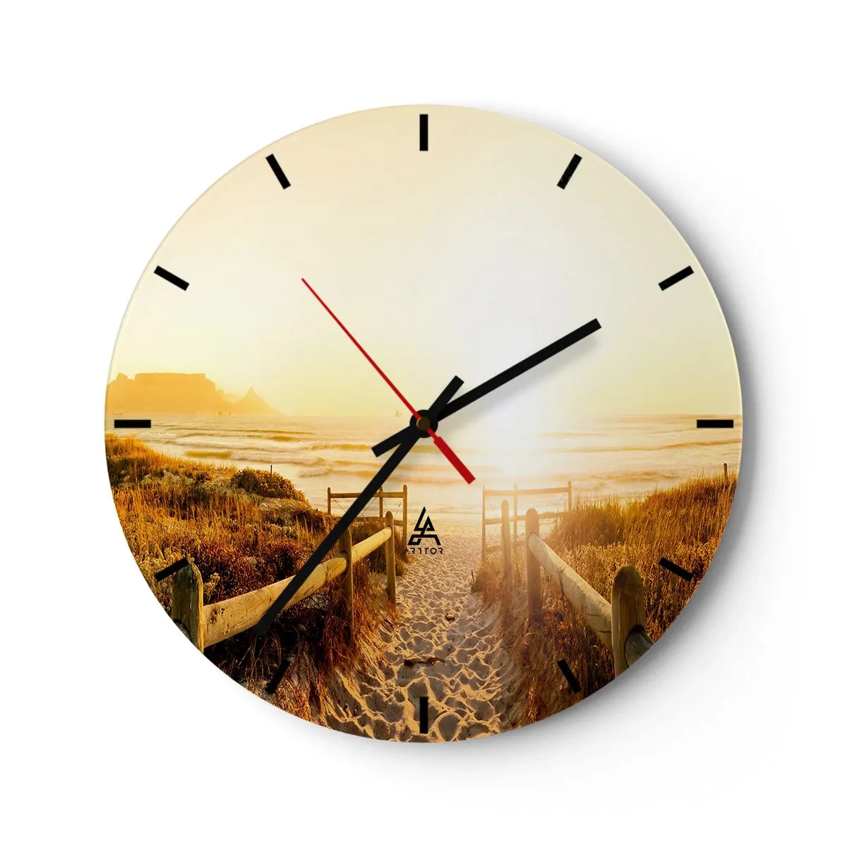 Horloge murale - Pendule murale - A travers la dune, vers le soleil - 40x40 cm