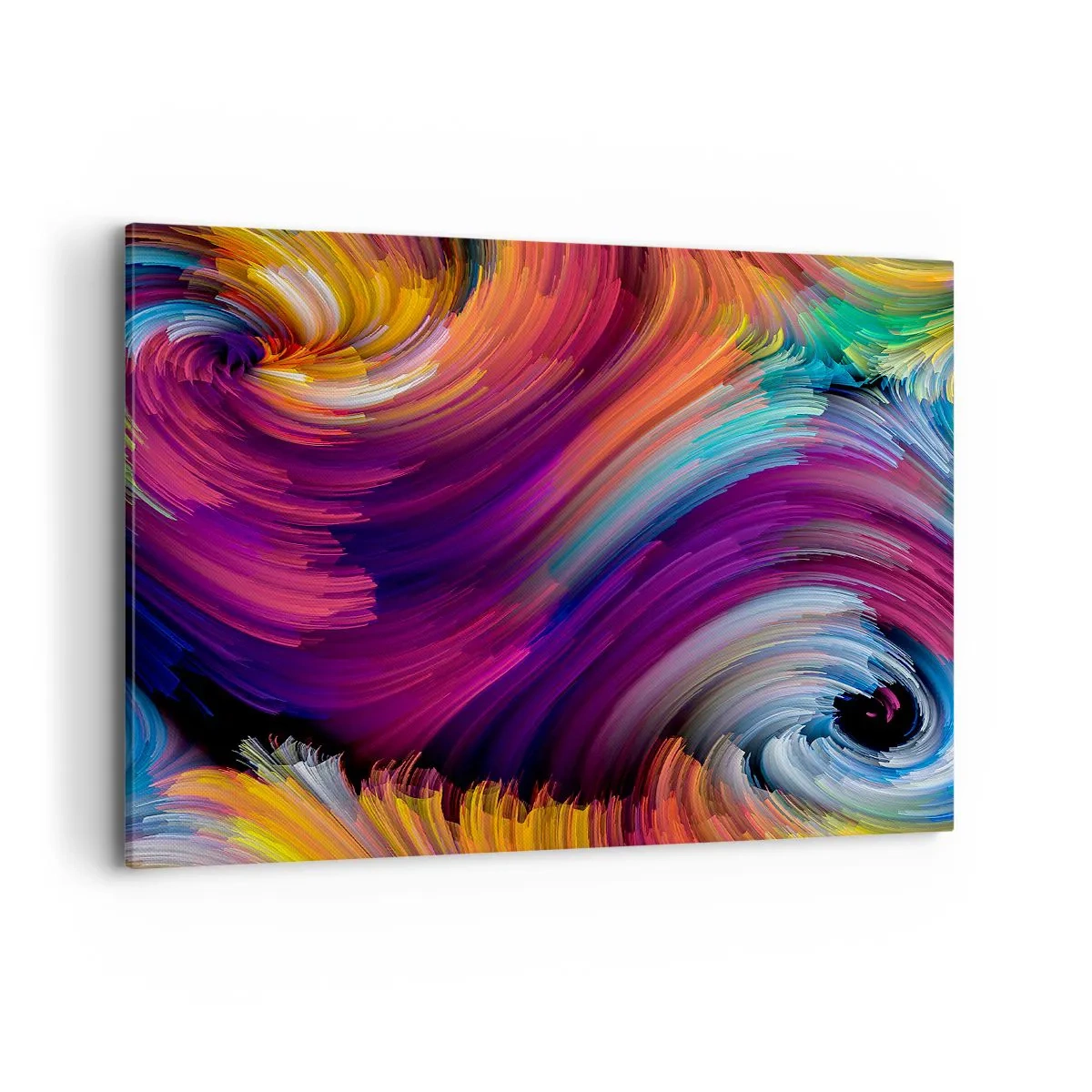 Impression sur toile - Image sur toile - Tourbillons abstraits aux couleurs vibrantes - 100x70cm - Le début d'un nouveau monde - Décoration murale moderne pour le salon et la chambre ARTTOR