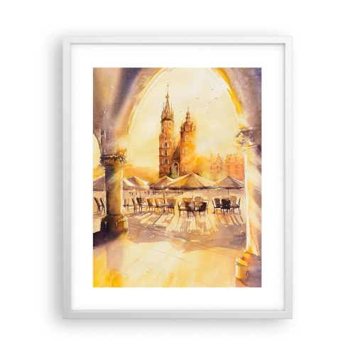 Affiche dans un cadre blanc - Poster - À l'est, sur la place du marché de Cracovie - 40x50 cm