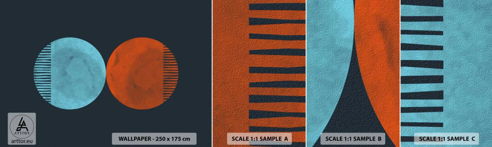 Échantillon De Papier Peint Standard Eco - Seulement la géométrie ? - Abstraction, Morceau, Les quartiers - 100x30 cm