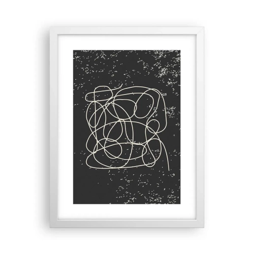Affiche dans un cadre blanc - Poster - Errance des pensées - 30x40 cm