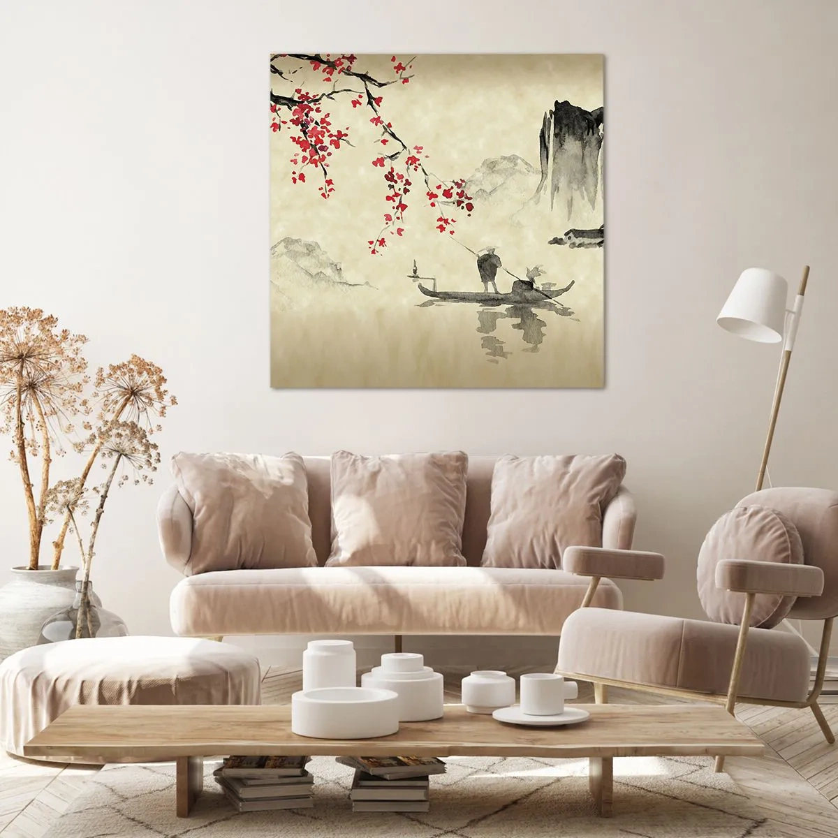 Impression sur toile - Image sur toile - Au pays des cerisiers en fleurs - 60x60 cm