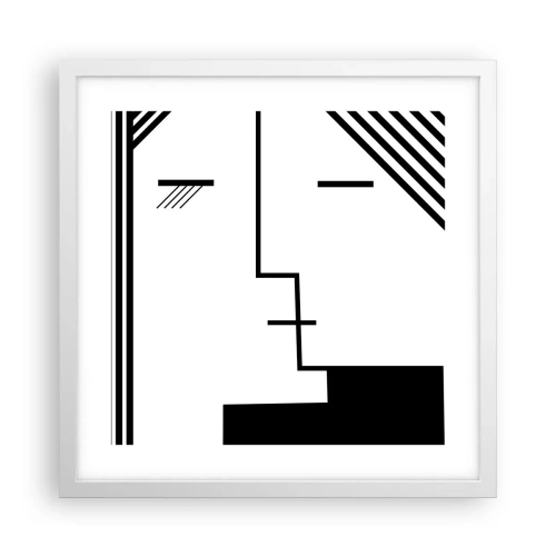 Affiche dans un cadre blanc - Poster - Juste un baiser - 40x40 cm