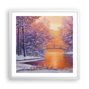 Affiche dans un cadre blanc - Poster - On se rencontre ici - 50x50 cm