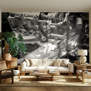 Papier Peint Photo Premium Sand - Acier, beau, fort - Automobile, Moteur de voiture, 3D - 500x350 cm