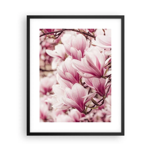 Affiche dans un cadre noir - Poster - Le printemps est rose - 40x50 cm