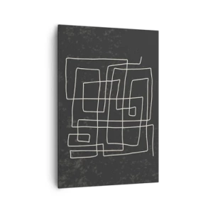 Impression sur toile - Image sur toile - Motif géométrique abstrait sur fond sombre - 70x100cm - Pas aussi simple - Décoration murale moderne pour le salon et la chambre ARTTOR