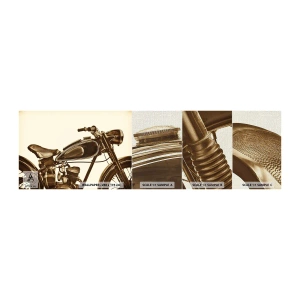 Échantillon de Papier Peint Premium Canvas - Nostalgie du classique - Moto, Ancien, Automobile - 100x30 cm