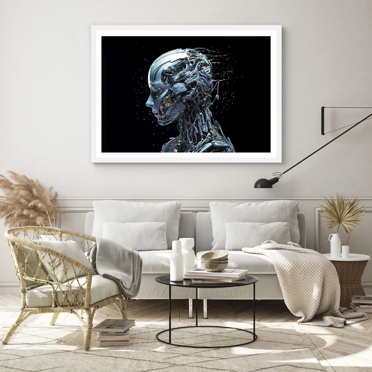 Affiche dans un cadre blanc - Poster - La technologie est une femme - 40x30 cm