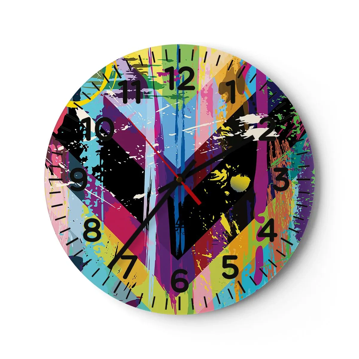 Horloge murale - Pendule murale - De haut en bas - 30x30 cm