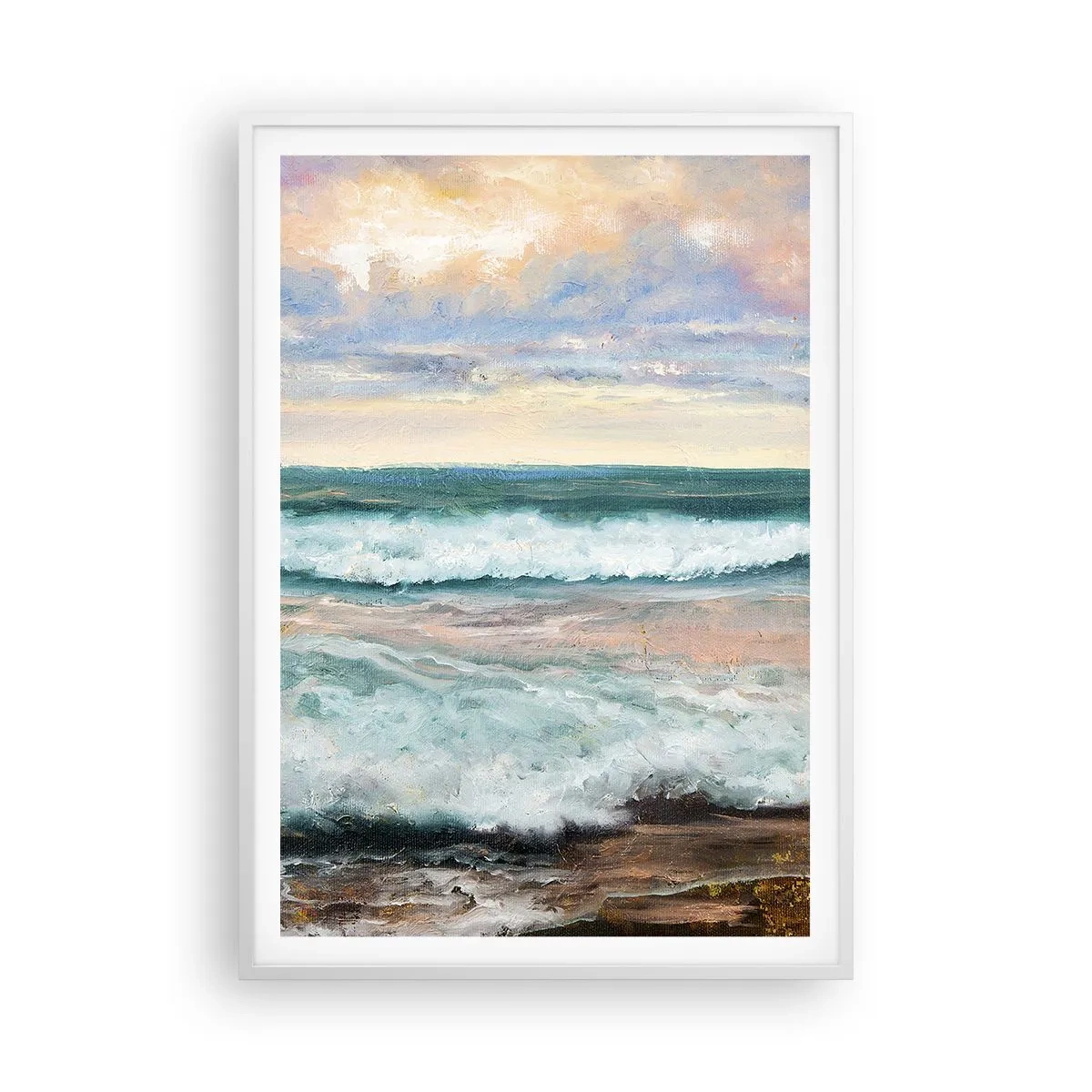 Affiche dans un cadre blanc - Poster - Ici tu adouciras ton âme - 70x100 cm