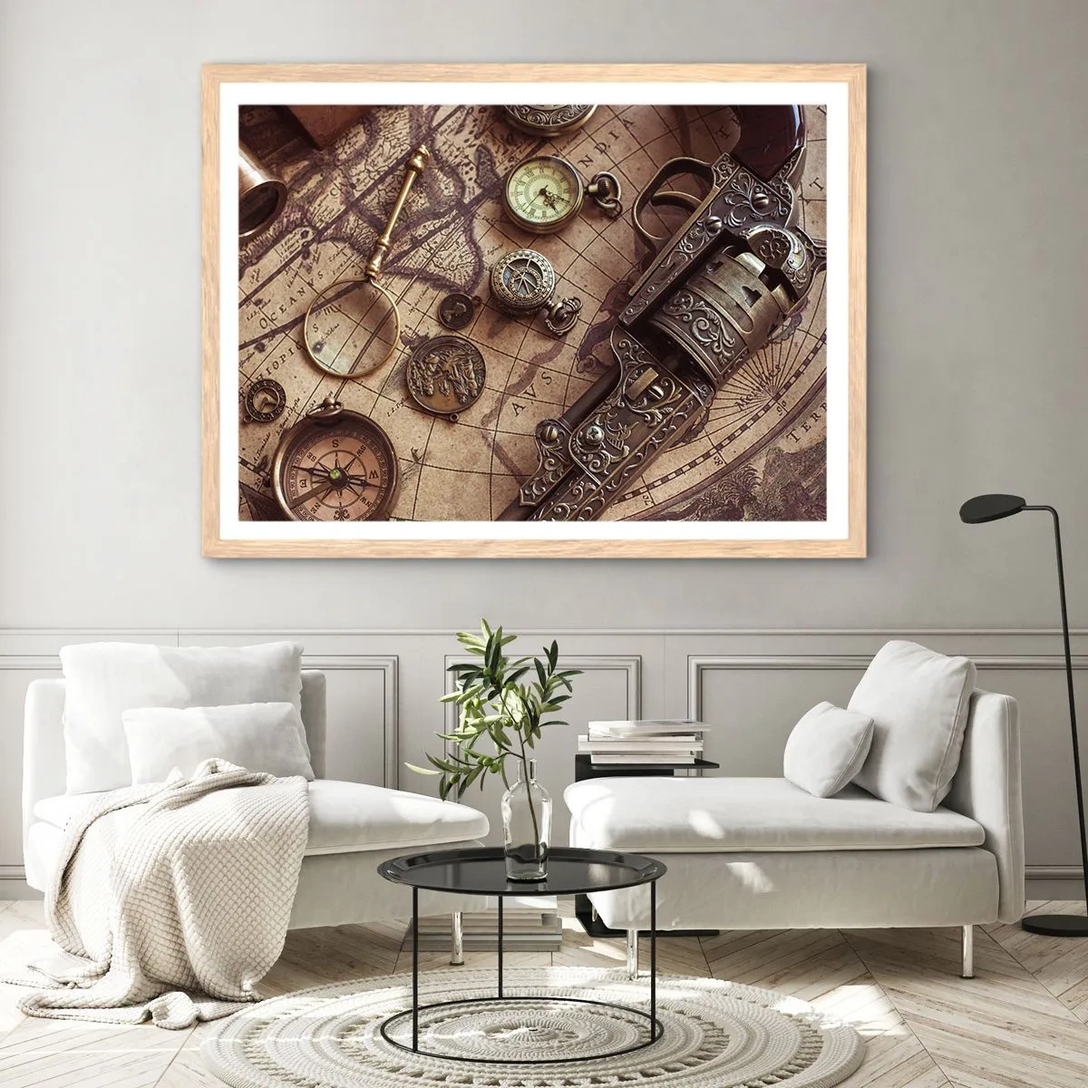 Affiche dans un chêne clair - Poster - L'aventure appelle - 100x70 cm