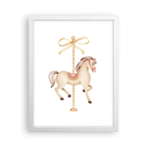 Affiche dans un cadre blanc - Poster - Un trot gracieux - 30x40 cm