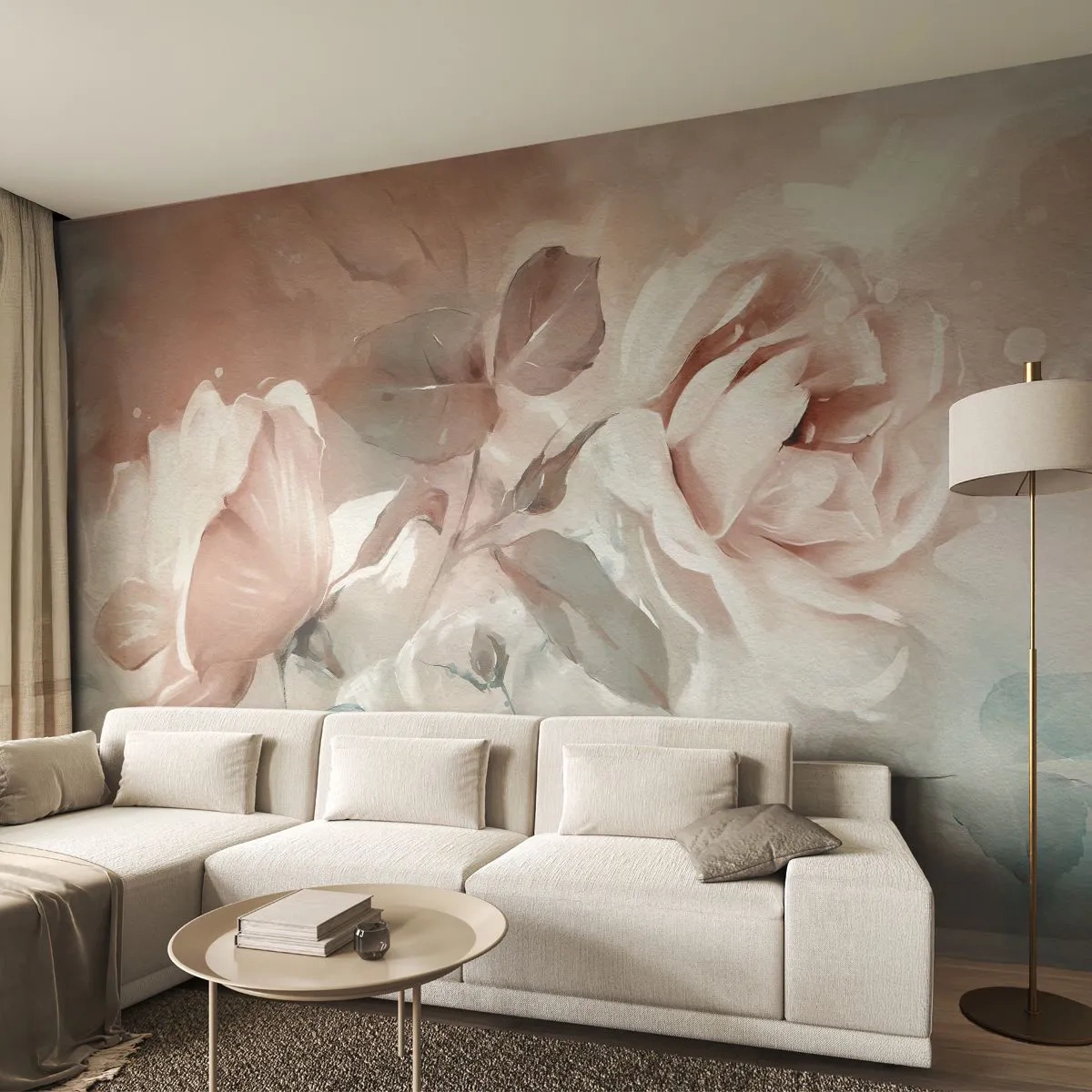 Papier Peint Photo Premium Canvas - L'esprit du romantisme - Fleurs, Romantique, Des roses - 250x175 cm
