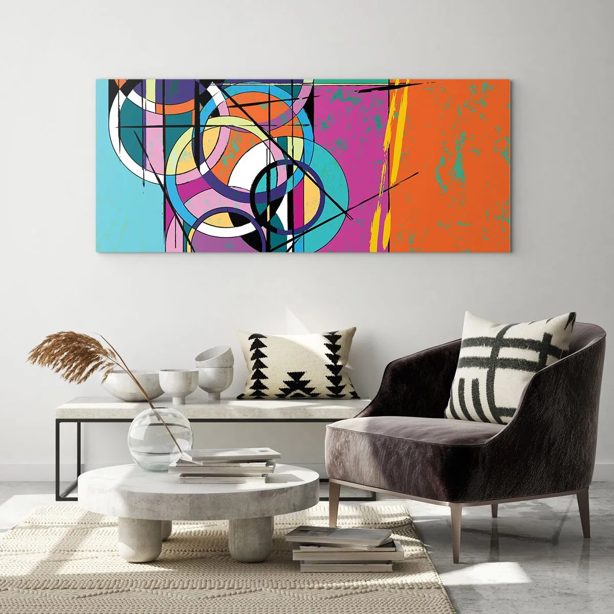 Impression sur verre - Image sur verre - Roues sur roues - 90x30 cm