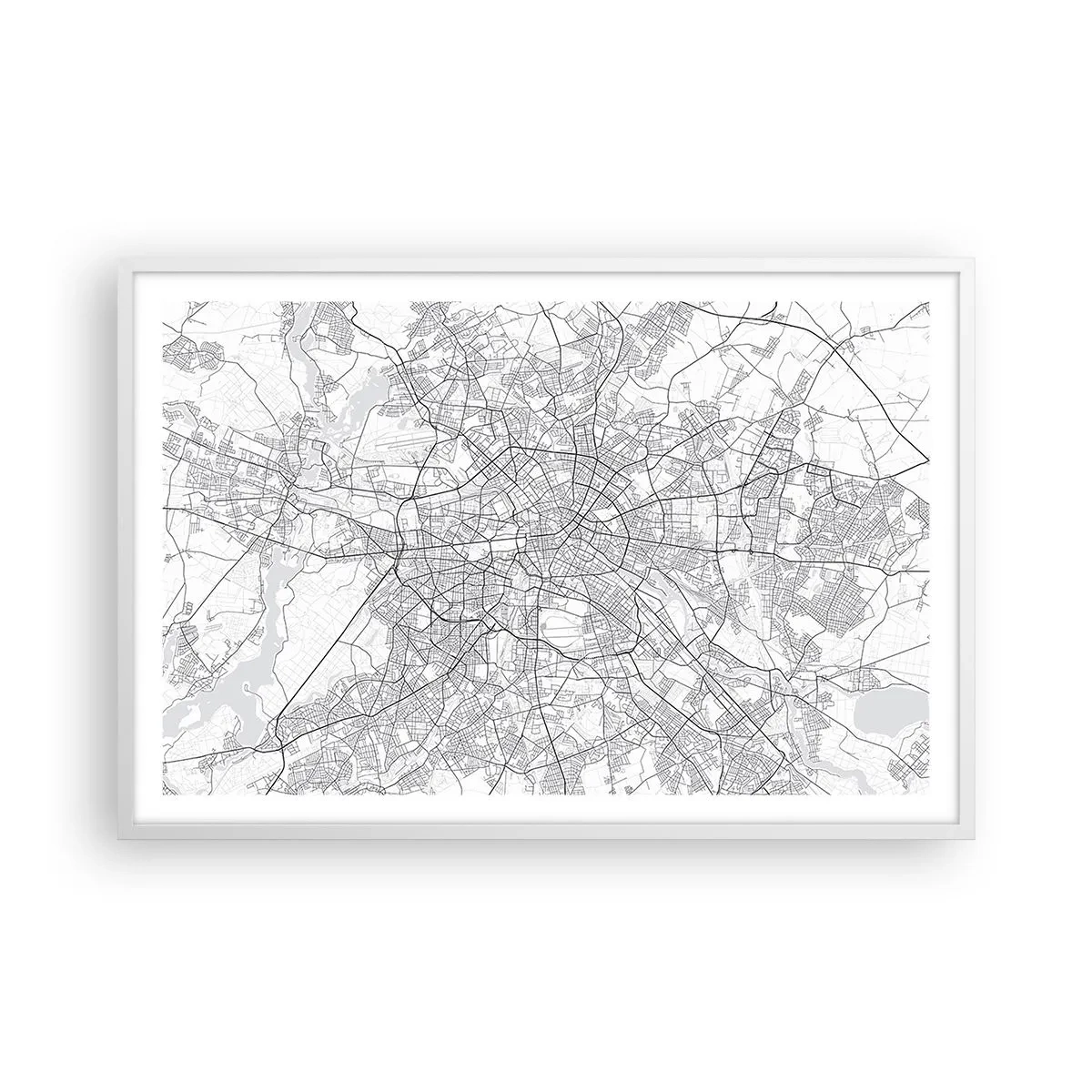 Affiche dans un cadre blanc - Poster - Fleur de Berlin - 91x61 cm