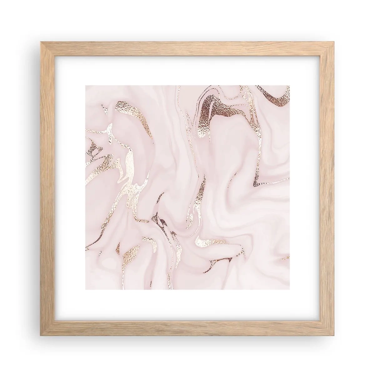 Affiche dans un chêne clair - Poster - Dans un châle rose - 30x30 cm