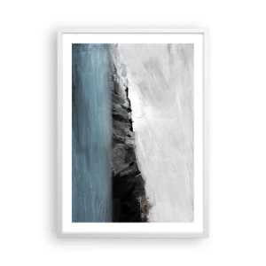 Affiche dans un cadre blanc - Poster - Eau – terre : choc des éléments - 50x70 cm