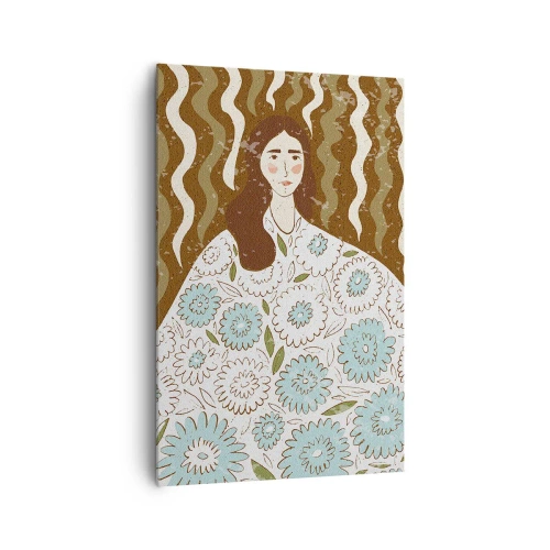 Impression sur toile - Image sur toile - Portrait en robe fleurie - 80x120 cm