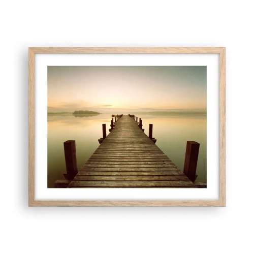 Affiche dans un chêne clair - Poster - L'aube, les premières lueurs, le jour  - 50x40 cm