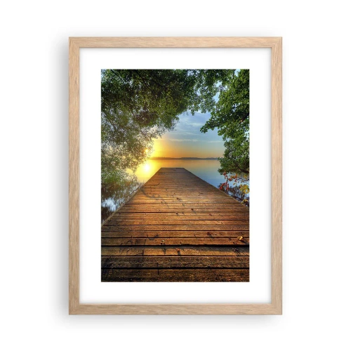 Affiche dans un chêne clair - Poster - Prenez votre temps, asseyez-vous - 30x40 cm