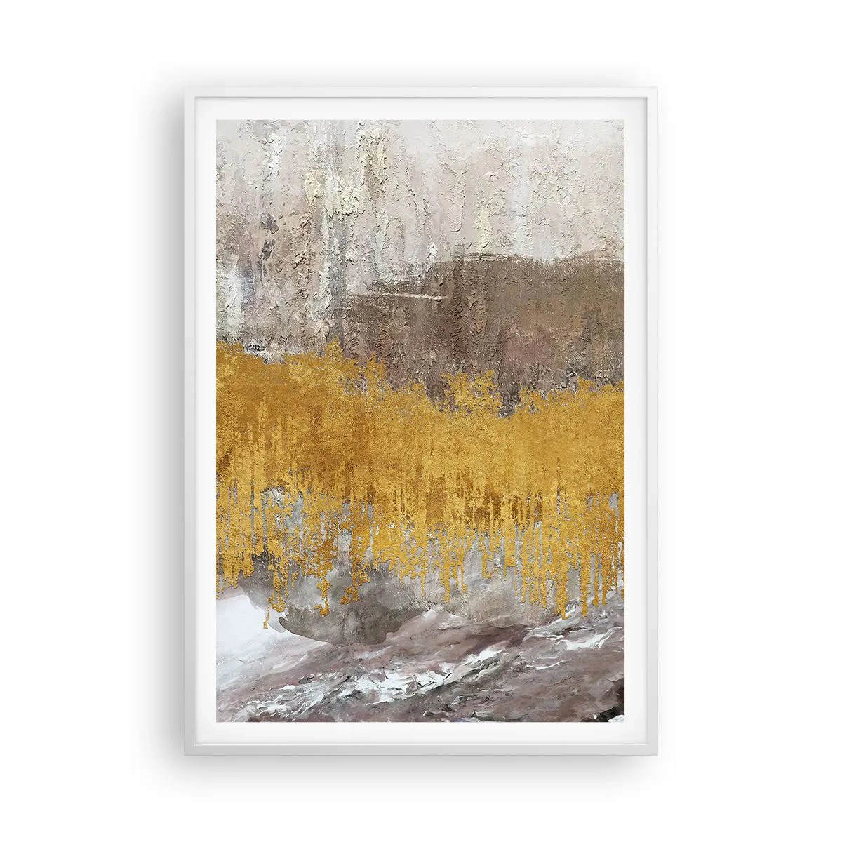 Affiche dans un cadre blanc - Poster - Une explosion d'or - 70x100 cm