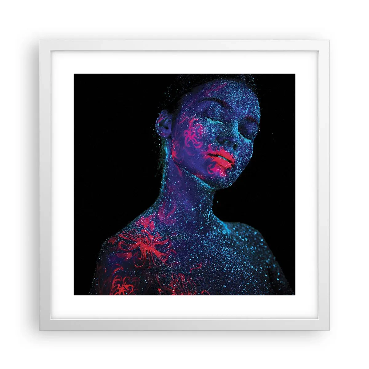 Affiche dans un cadre blanc - Poster - Dans la poussière d'étoiles - 40x40 cm