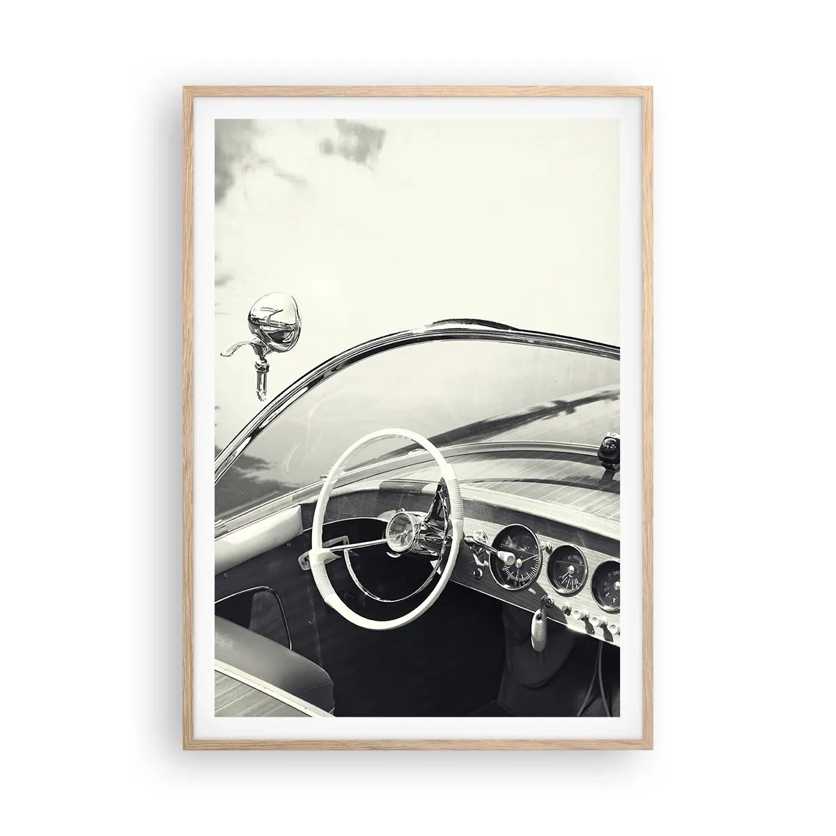 Affiche dans un chêne clair - Poster - Temps pour riche - 70x100 cm